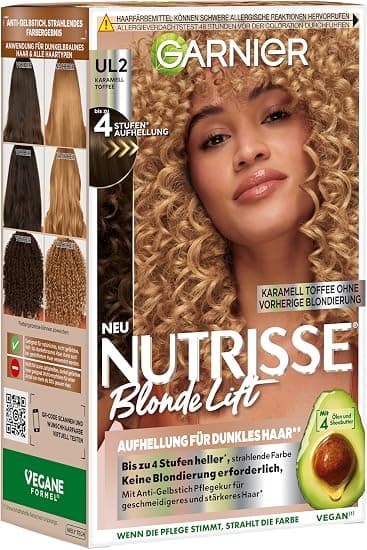 Garnier Nutrisse Blonde Lift Lightening for Dark Hair Caramel with 4 Levels of Lightening Without Bleaching - Image 1