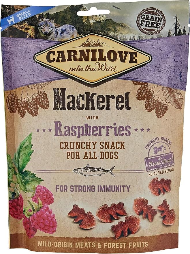 Crunchy Snack Carnilove Mackerel & Raspberry Dog 200g - Image 1