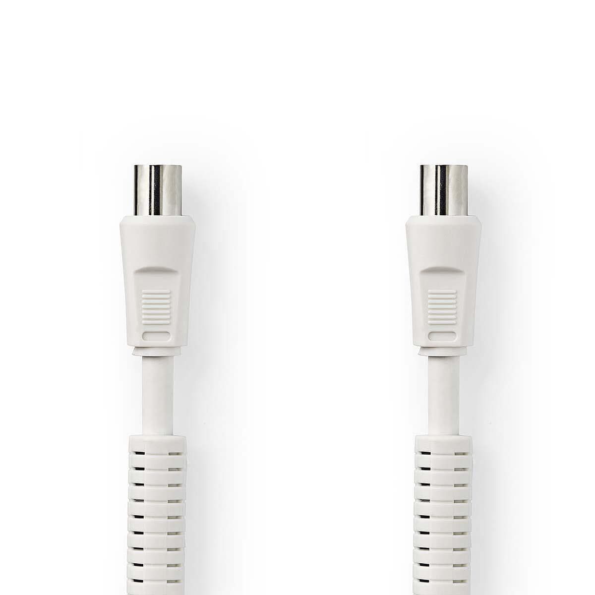Nedis Câble coaxial 120 dB mâle/femelle pour antenne TV (1 mètre)