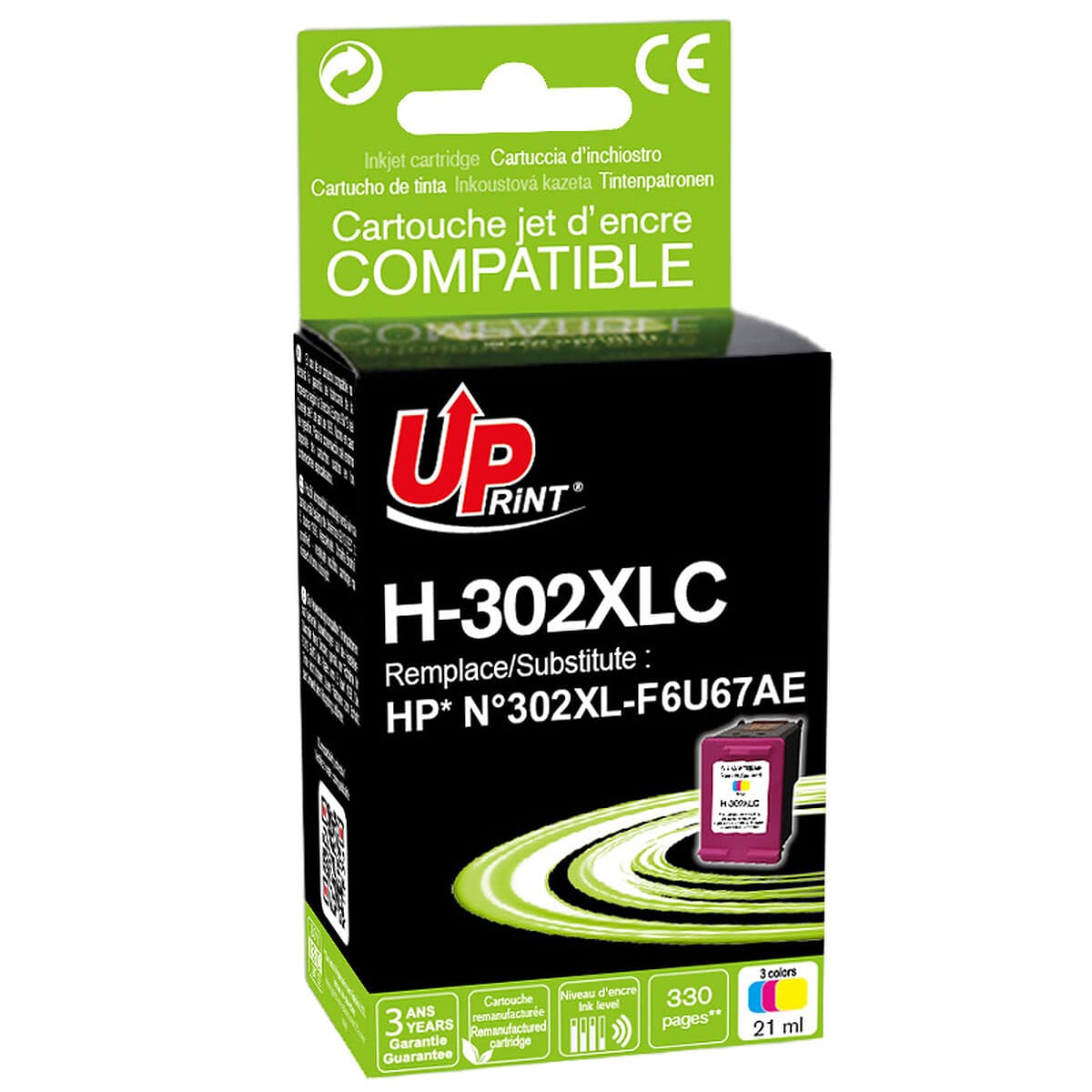 UPrint Cartouche compatible HP 302XL (Couleurs)