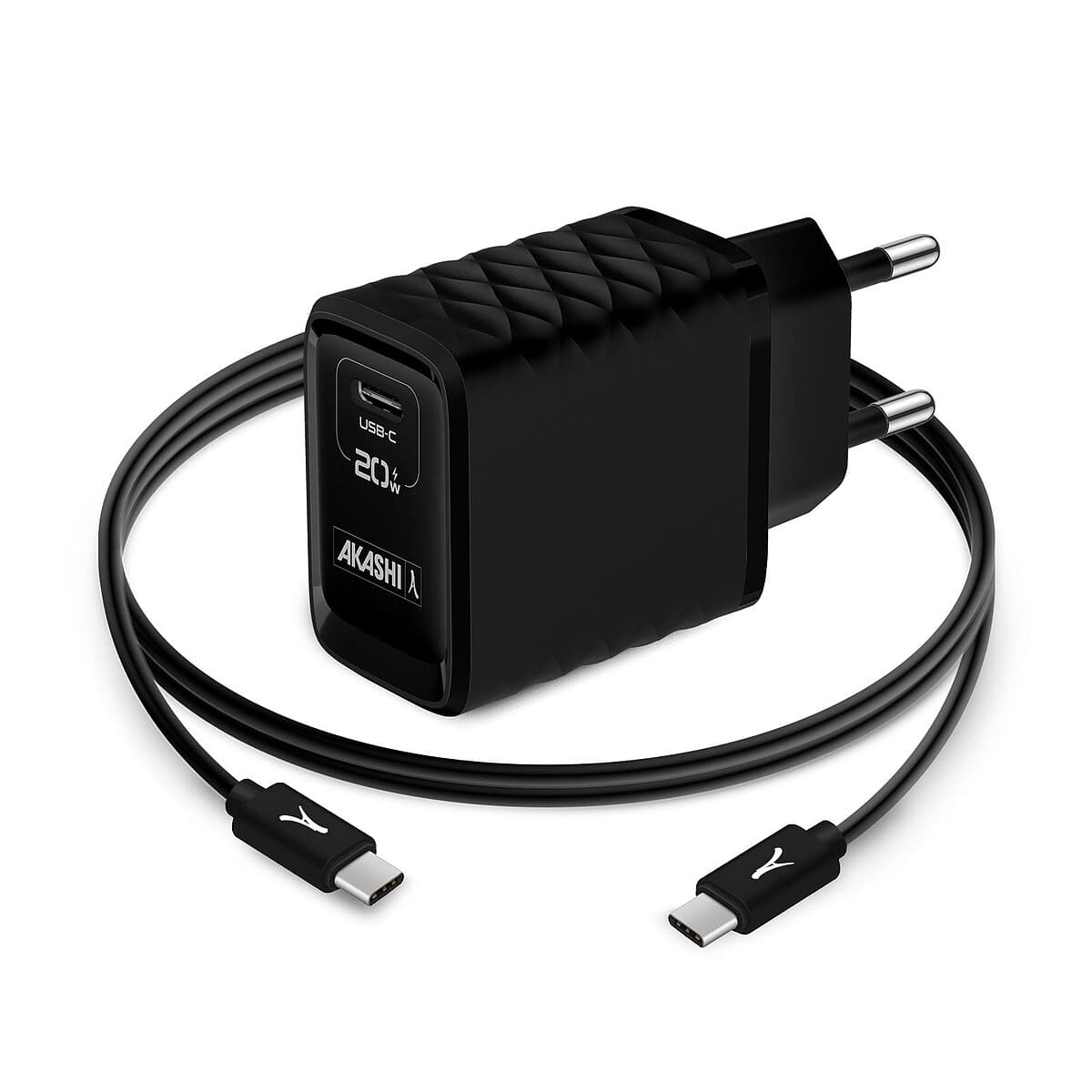 Akashi Pack Chargeur Secteur GaN 20W USB-C + Cable USB-C 1M