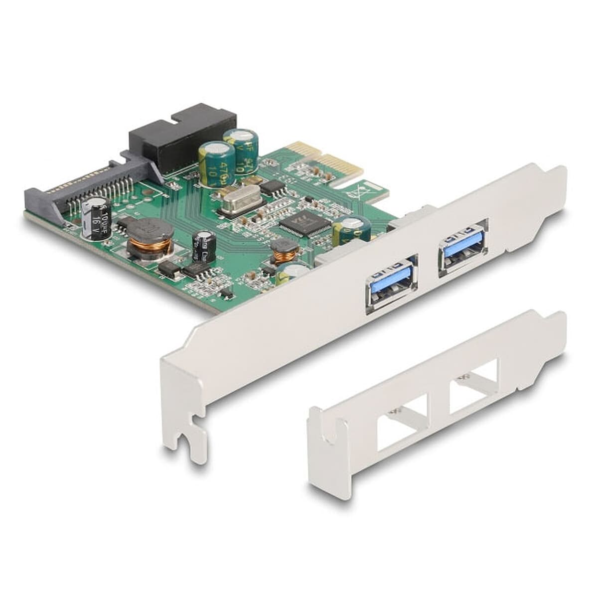DeLock Carte Contrôleur PCI Express vers 2 ports USB 3.0 et 1 header USB 3.0