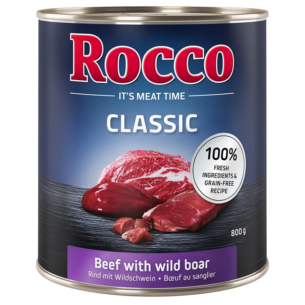 Rocco Classic 24 x 800 g - Pack Ahorro - Vacuno con jabalí