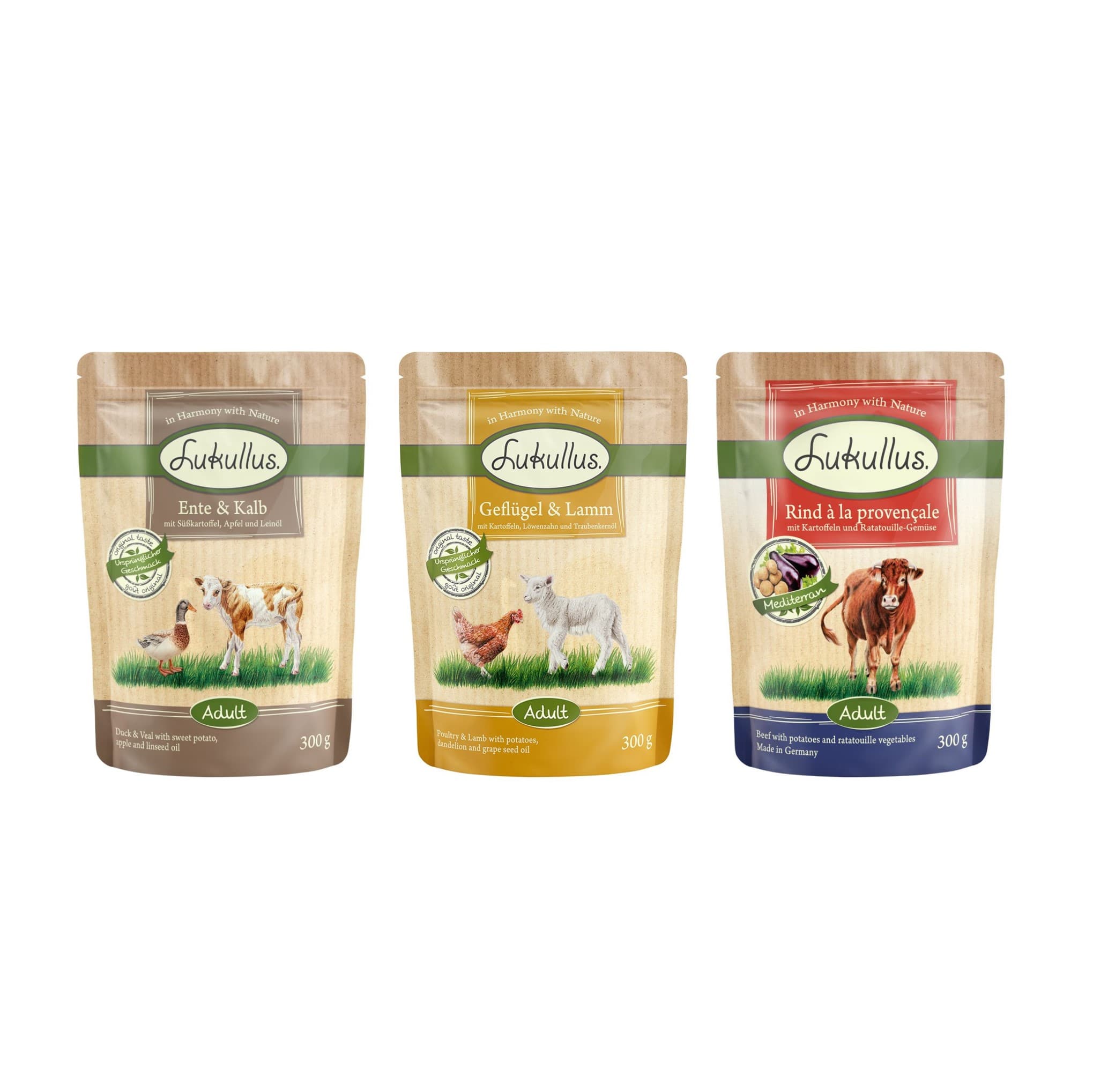 Lukullus bolsitas 24 x 300 g - Pack Ahorro - Pack mixto III - sin cereales