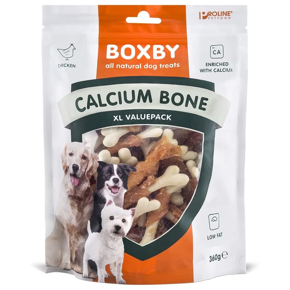 Boxby snacks en forma de hueso con calcio - 2 x 360 g - Pack Ahorro