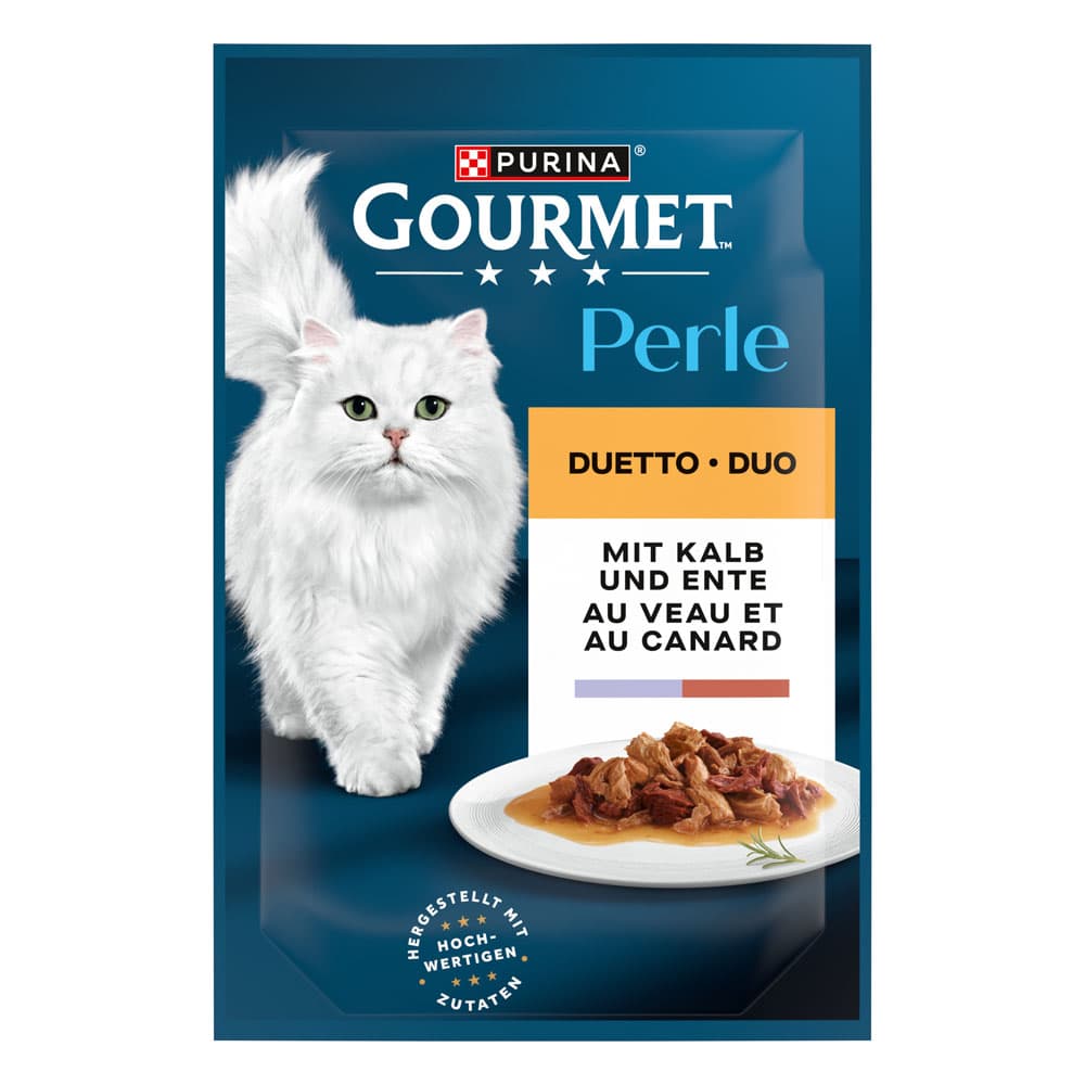 Purina Gourmet Perle en sobres 26 x 85 g - Pack Ahorro - Ternera y pato