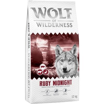 Wolf of Wilderness Adult «Ruby Midnight» vacuno y conejo, sin cereales - Image 1