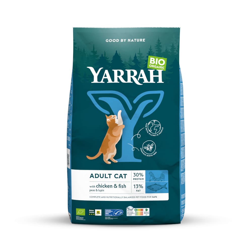 Yarrah BIO con pollo ecológico y pescado - 2 x 10 kg - Pack Ahorro