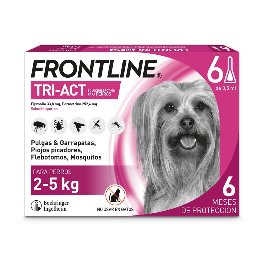 Frontline® Tri-Act pipetas para perros de 2 a 5 kg - 6 pipetas (6 x 0,5 ml)