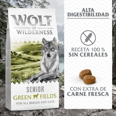 Wolf of Wilderness Senior «Green Fields» cordero, sin cereales - Image 1