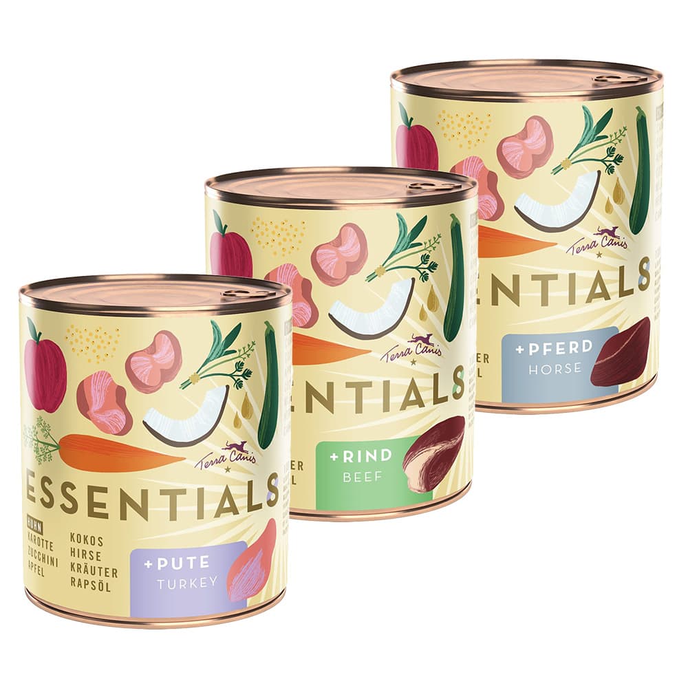 Terra Canis Essential 8+ 12 x 780 g comida húmeda para perros - Pack Ahorro - Pack mixto (3 variedades)
