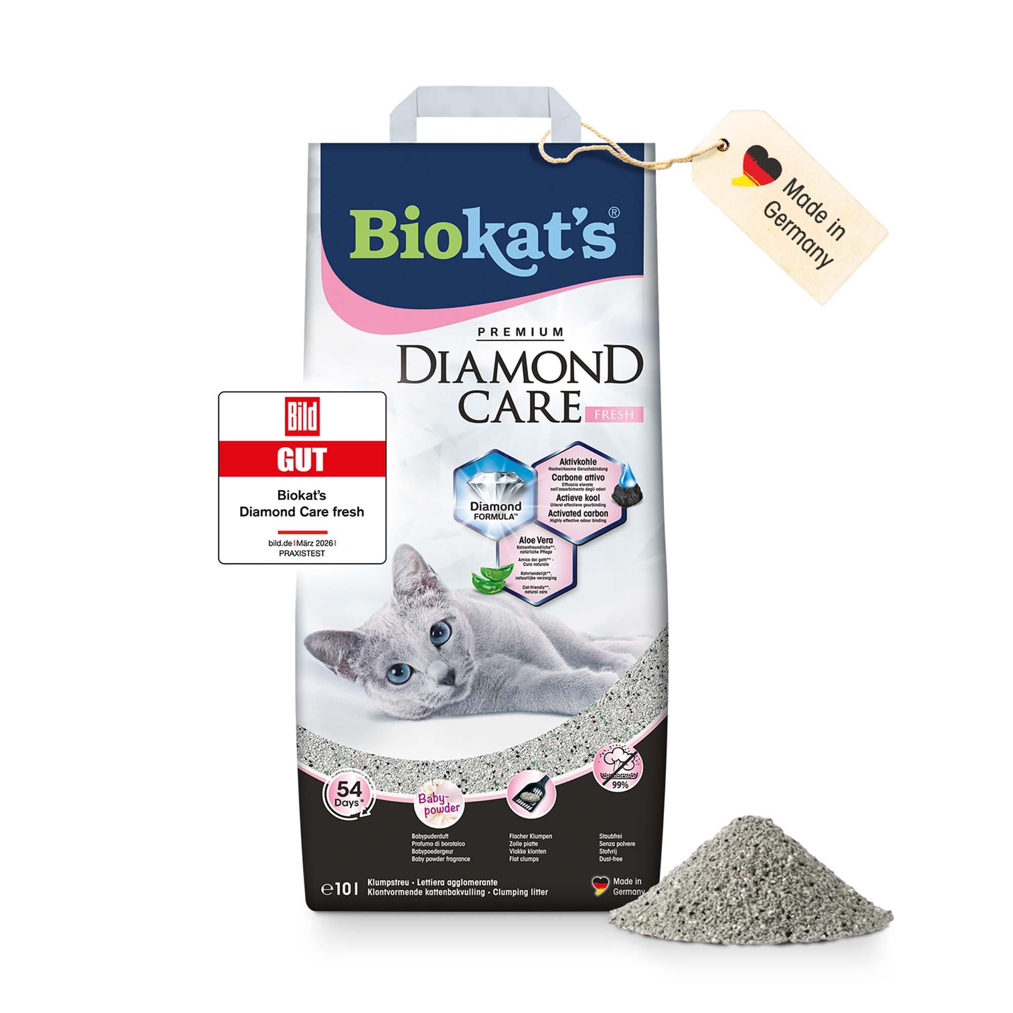 Biokat's DIAMOND CARE Fresh arena aglomerante - 2 x 10 l - Pack Ahorro