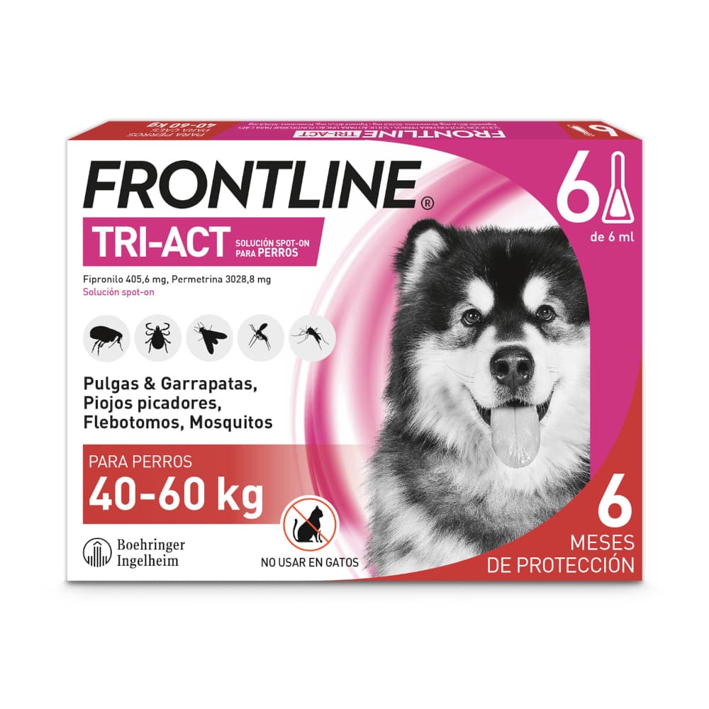 Frontline® Tri-Act pipetas para perros de 40 - 60 kg - 6 x 6 ml