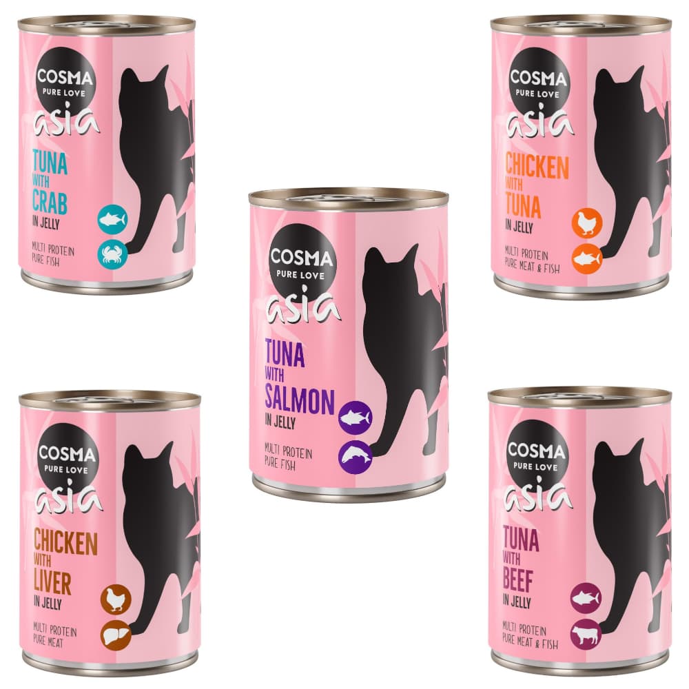 Cosma Asia en gelatina 6 x 400 g - Pack mixto I: 5 variedades
