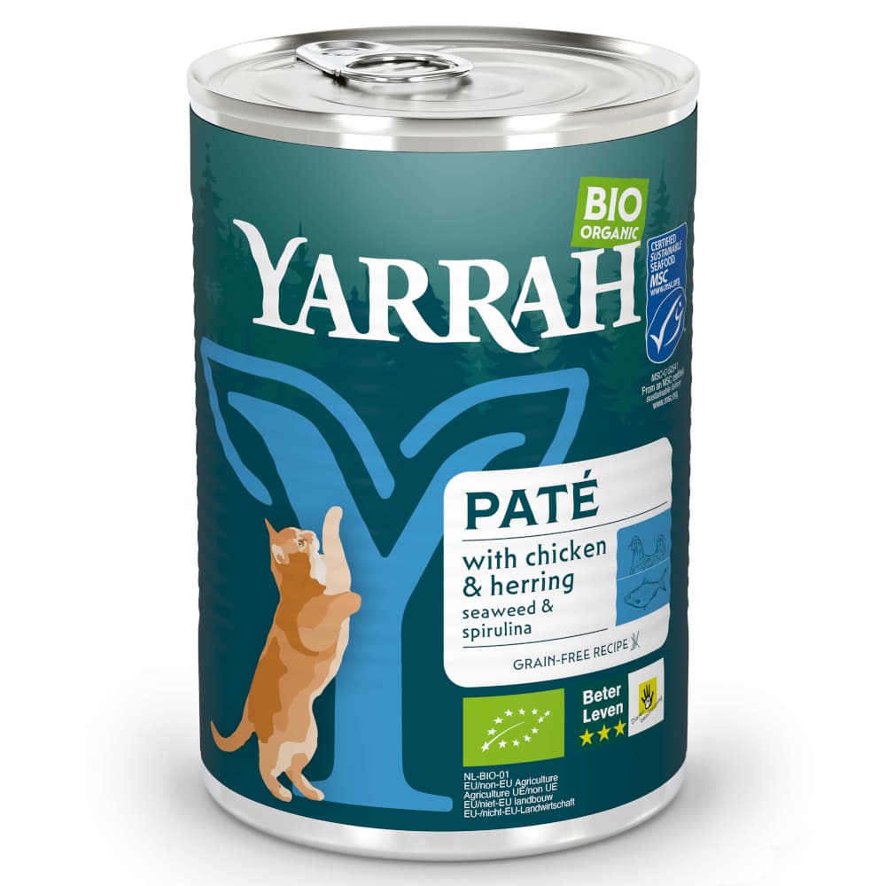Yarrah Bio Paté 24 x 400 g - Pack Ahorro - Pescado