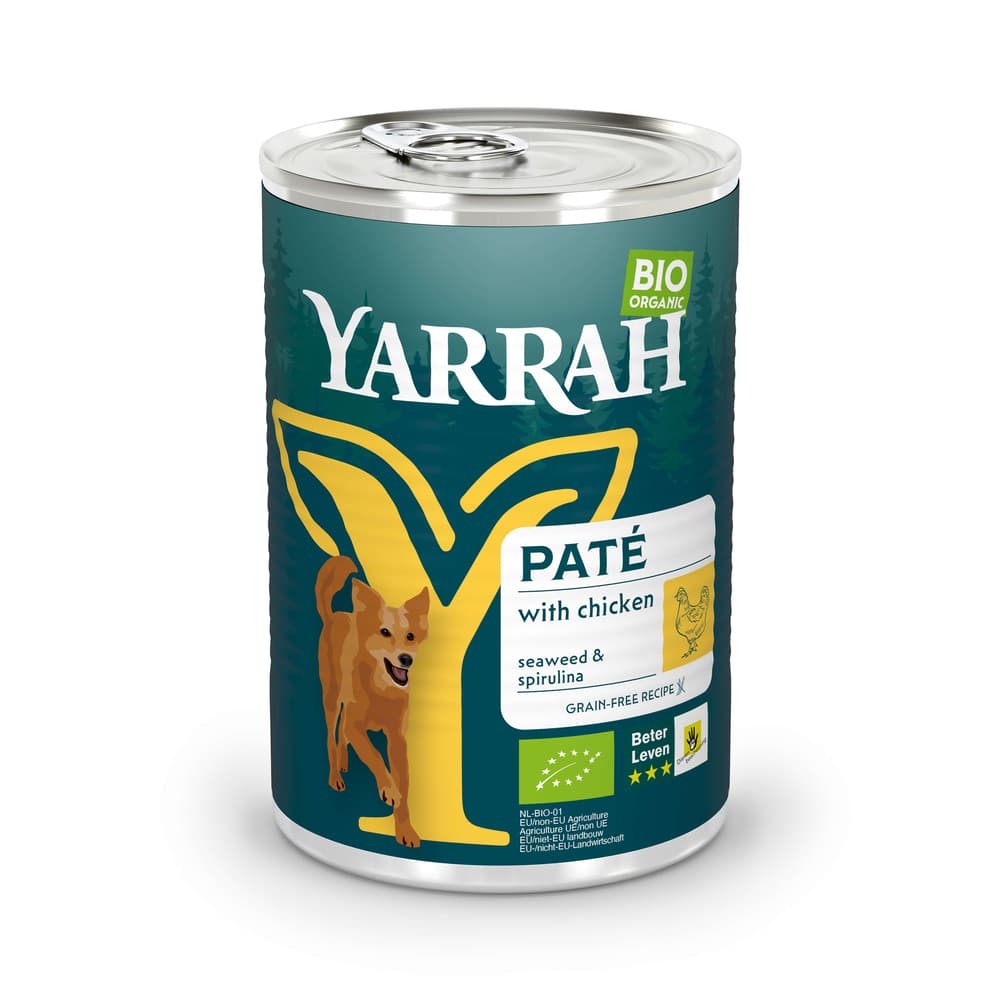 Yarrah Paté ecológico de pollo en latas - 6 x 400 g