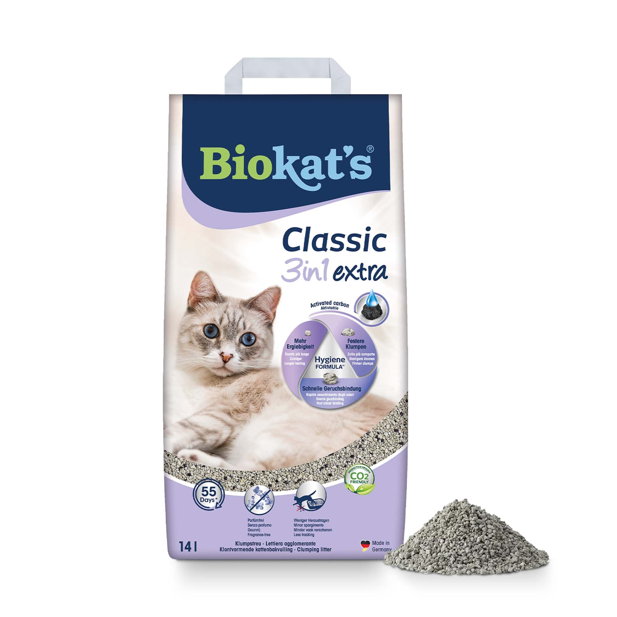 Biokat's Classic 3in1 Extra arena aglomerante - 2 x 14 l