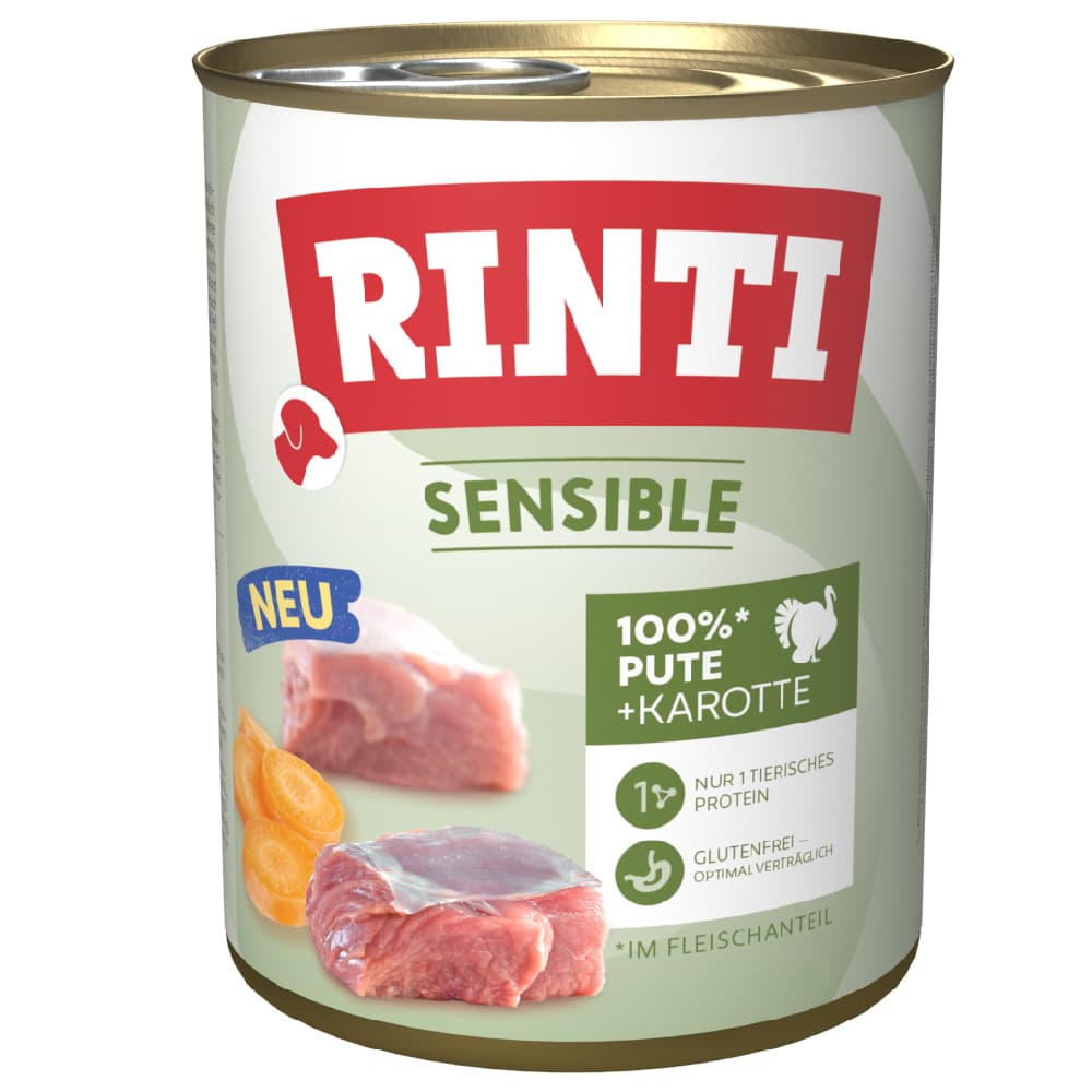 Rinti Sensible 6 x 800 g - Pavo y zanahorias