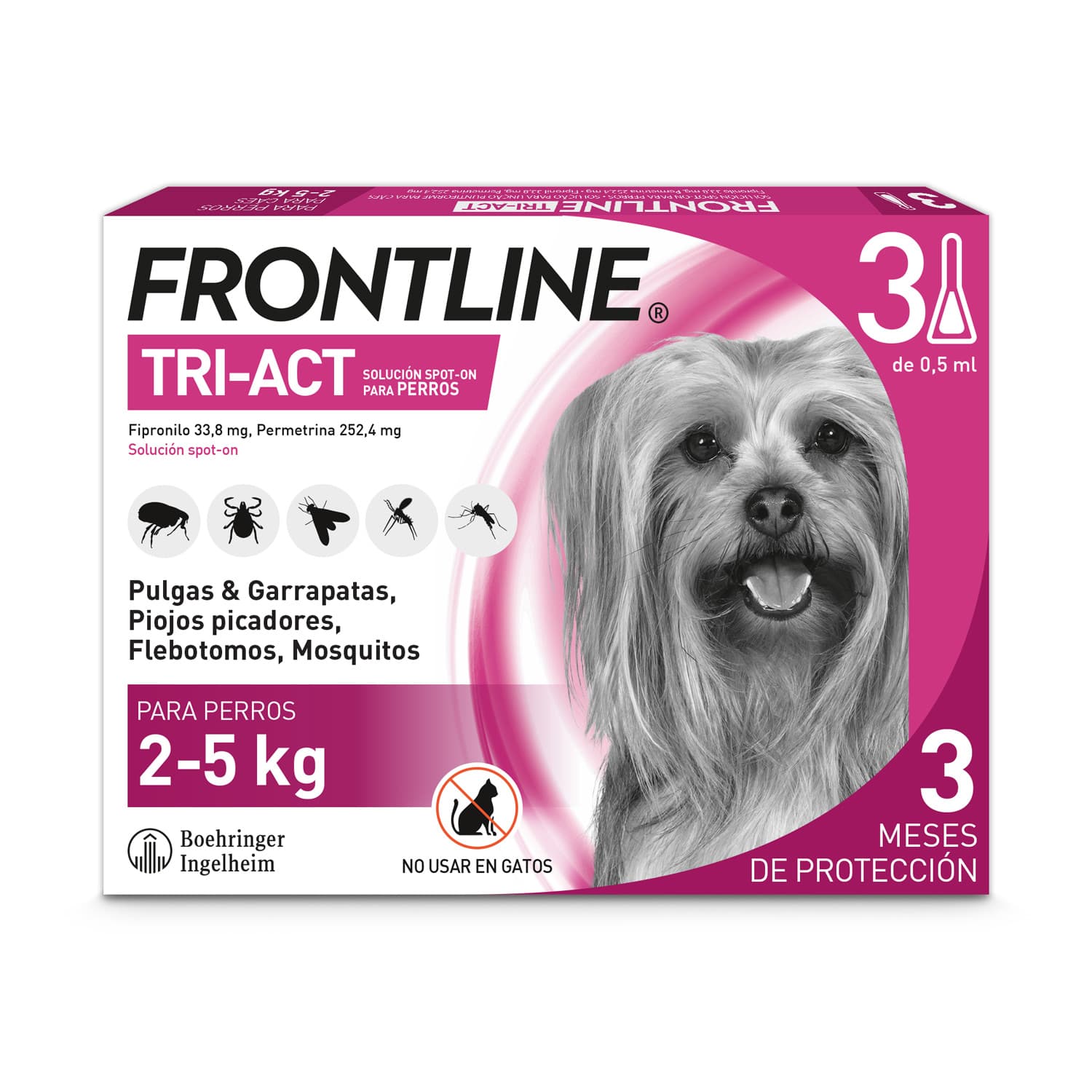 Frontline® Tri-Act pipetas para perros de 2 a 5 kg - 3 pipetas (3 x 0,5 ml)