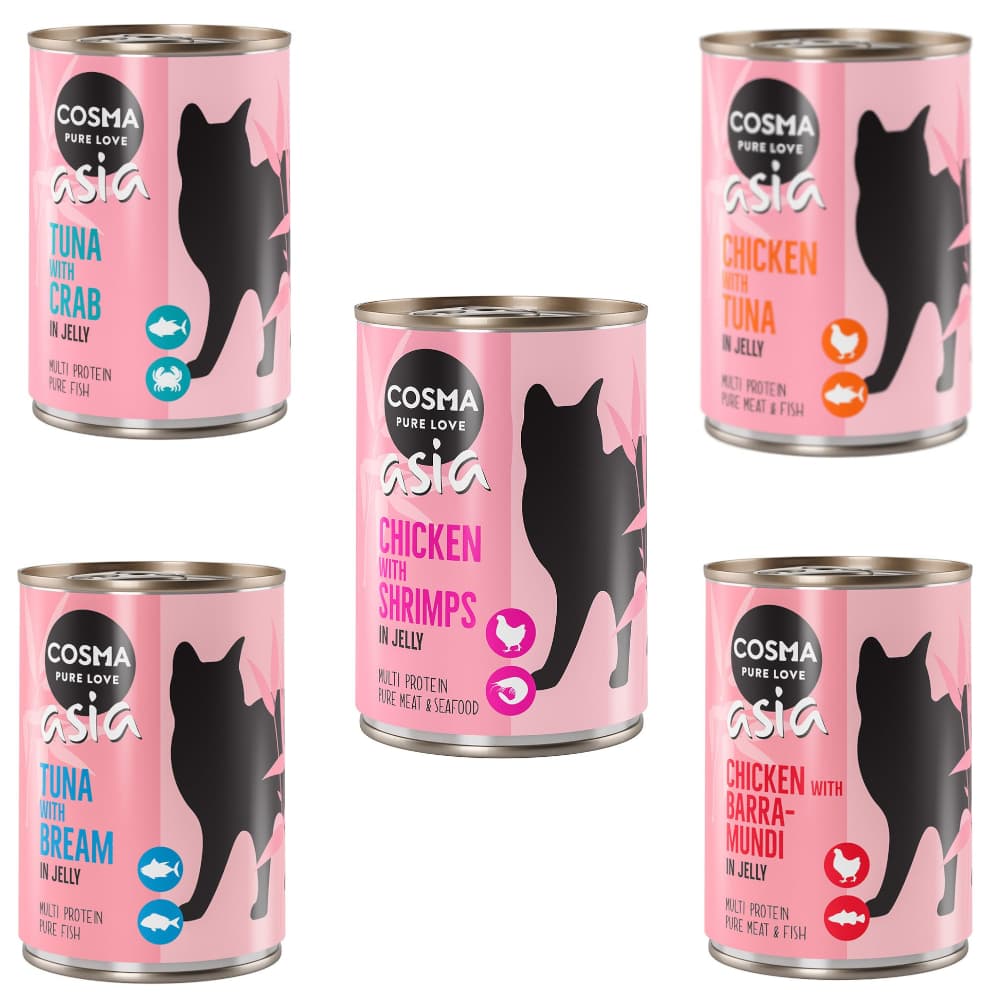Cosma Asia en gelatina 6 x 400 g - Pack mixto II: 5 variedades