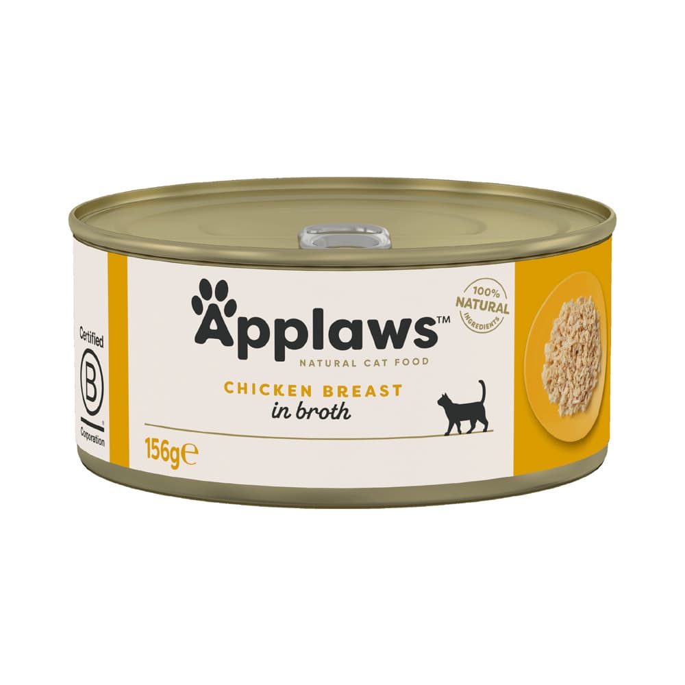 Applaws en caldo 12 x 156 g latas para gatos - Pack Ahorro - Pechuga de pollo