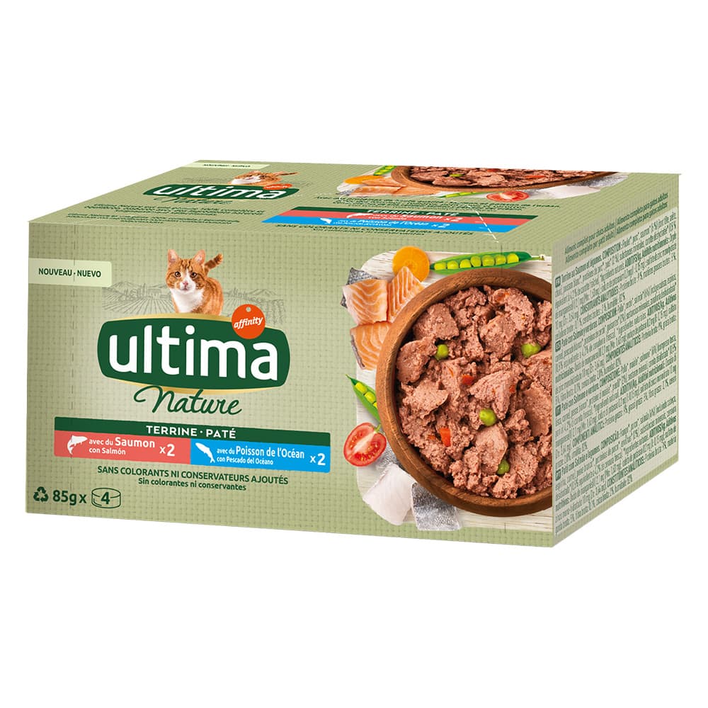 Ultima Nature Paté 40 x 85 g para gatos - Salmón y pescado de mar