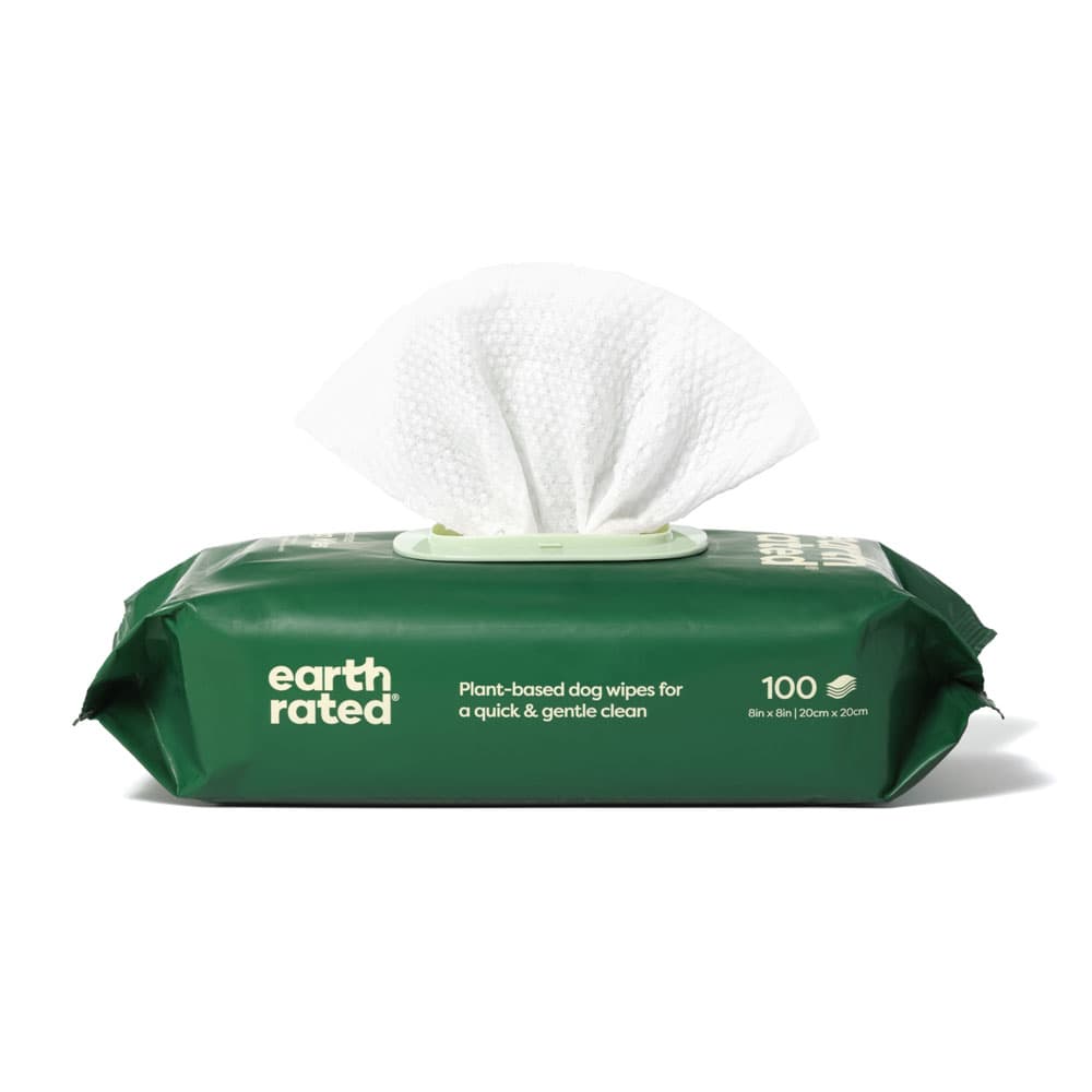Toallitas limpiadoras Earth Rated para perros - 2 x Sin perfume (2 x 100 uds.) - Pack Ahorro