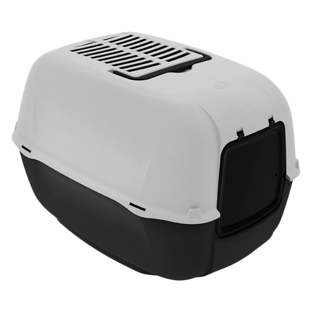 Arenero cubierto Ferplast Prima para gatos - Negro y crema
