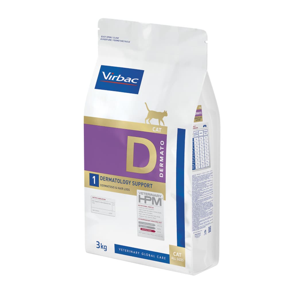 Virbac D1 Veterinary HPM Dermato para gatos - 3 kg