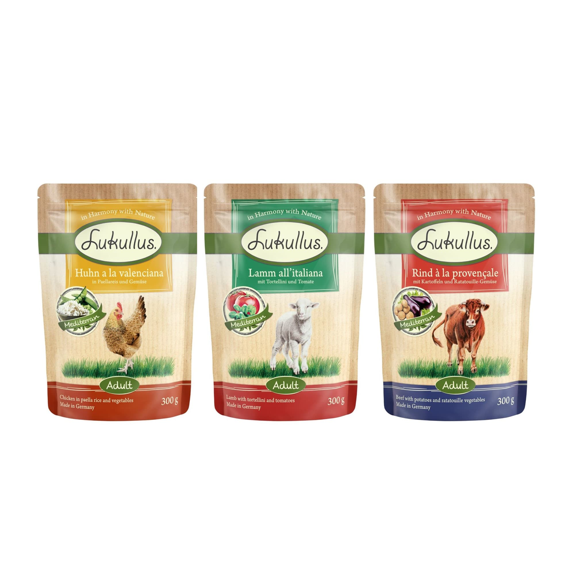 Lukullus bolsitas 24 x 300 g - Pack Ahorro -  Pack mixto I - Mediterráneo