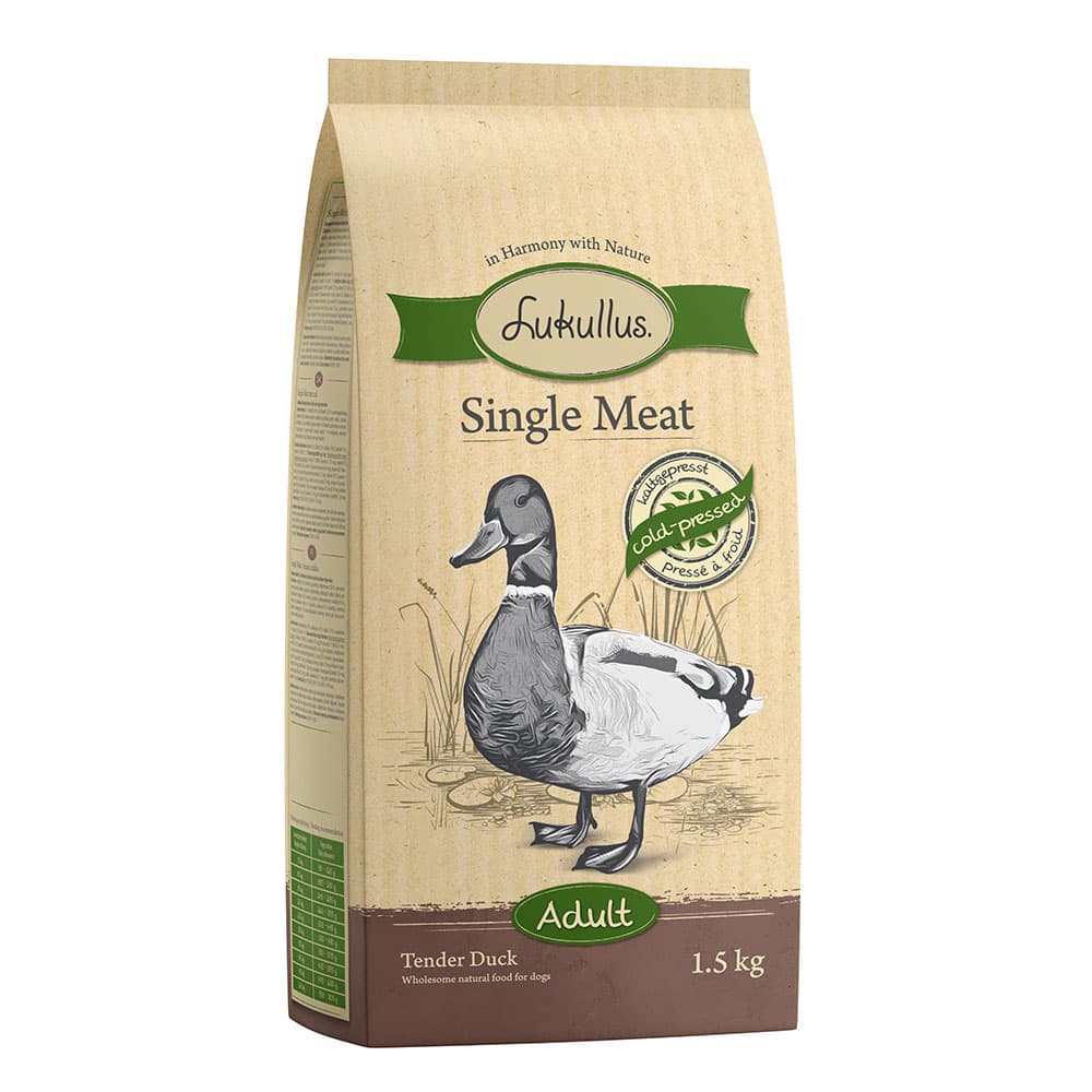 Lukullus pienso para perros - Pack Ahorro - Single Meat con tierno pato, sin cereales (2 x 1,5 kg)