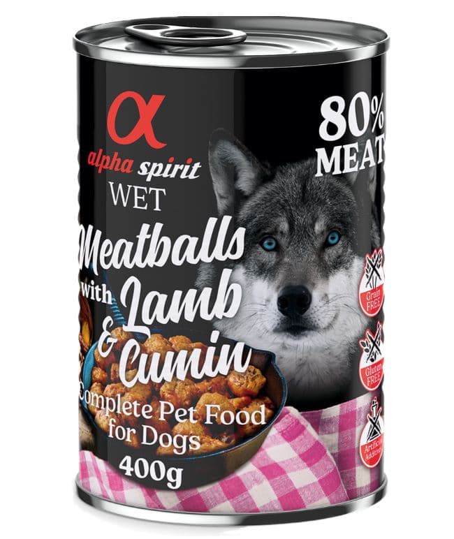 Alpha Spirit Albóndigas para perros 6 x 400 g - Cordero y comino