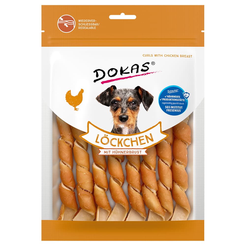 Dokas rollitos con pechuga de pollo para perros - 8 x 120 g - Pack Ahorro