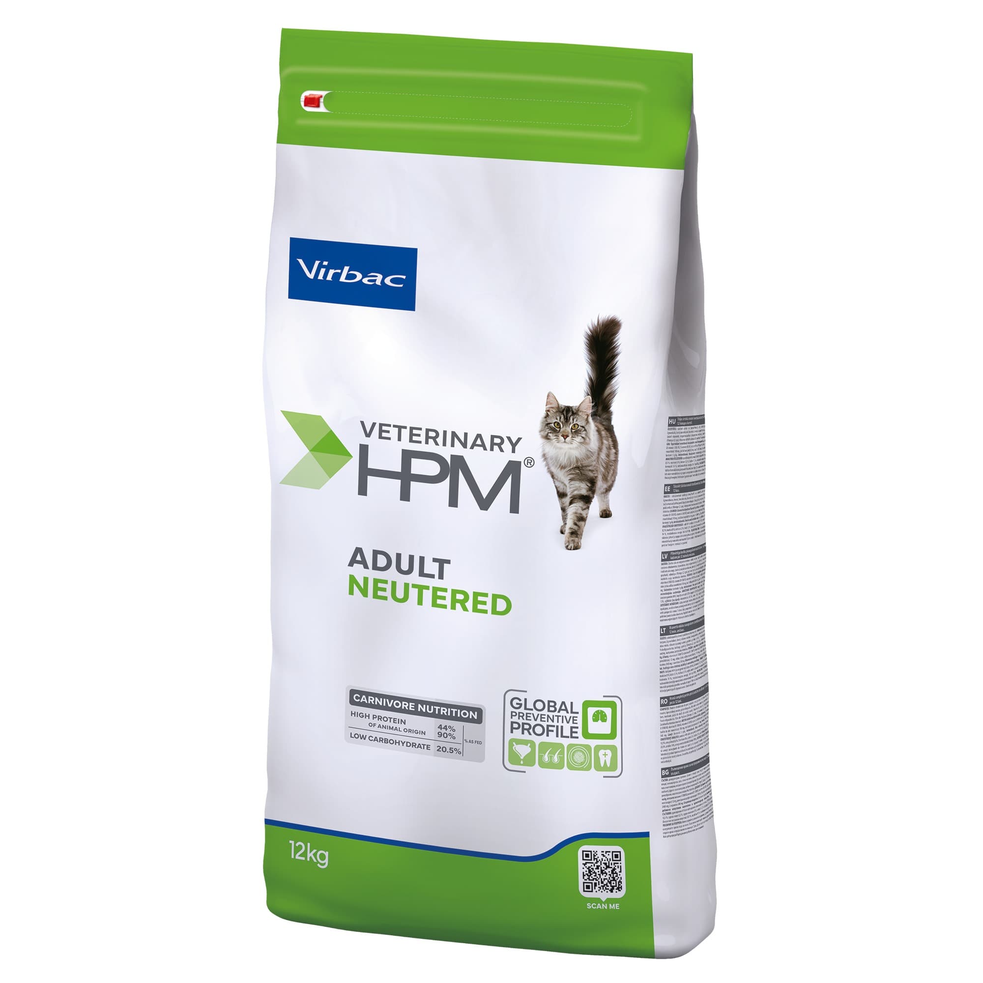 Virbac Veterinary HPM Adult Neutered Cat - 2 x 12 kg - Pack Ahorro