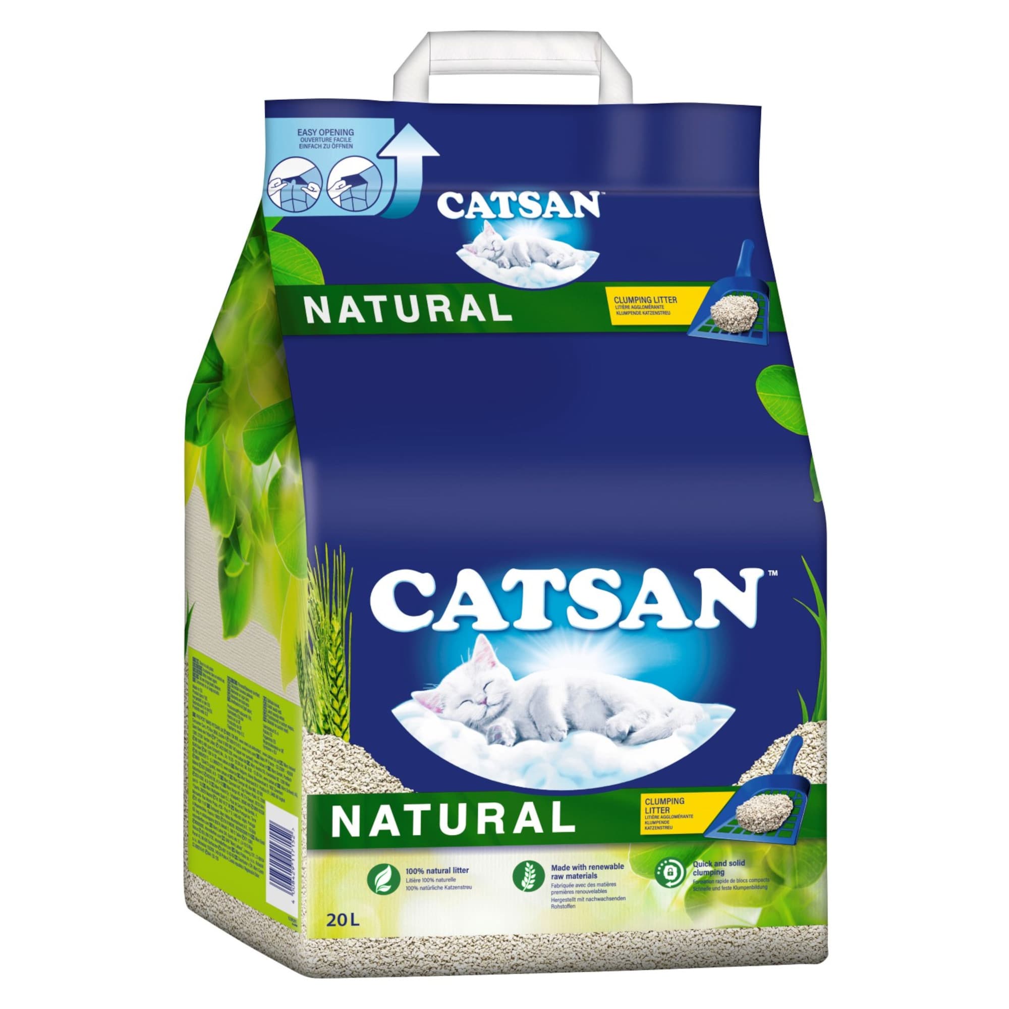 Catsan Natural arena aglomerante - 20 l