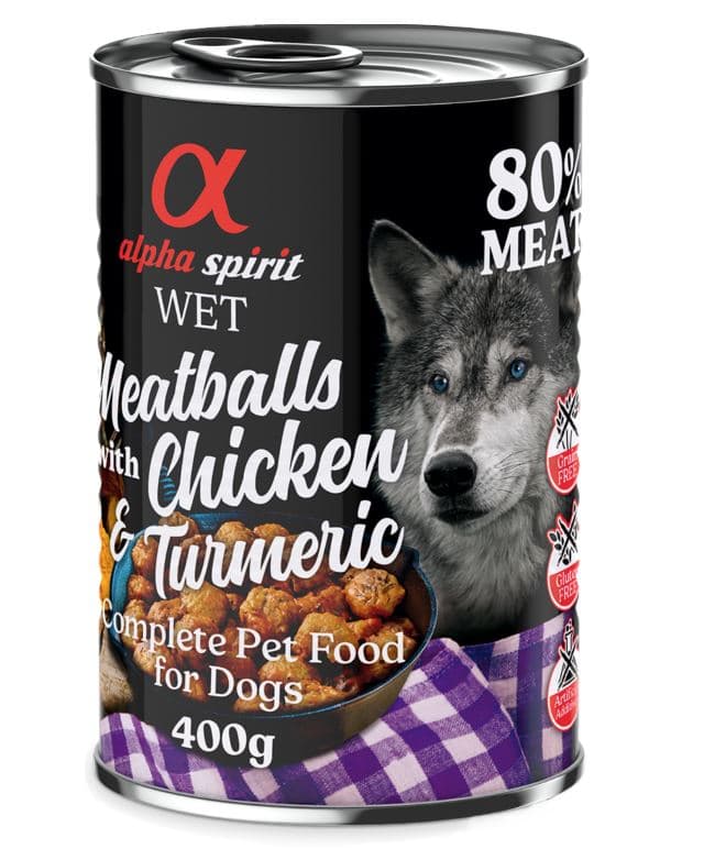 Alpha Spirit Albóndigas para perros 6 x 400 g - Pollo y cúrcuma