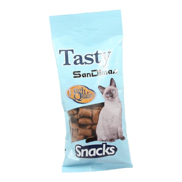 Tasty - Snack para gatos adultos Tasty Rellenito Crunch salmón 50 g.