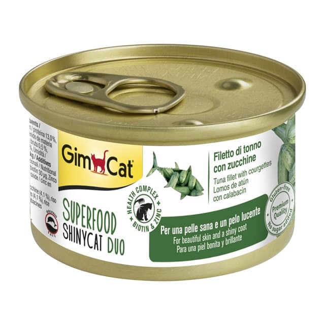 GimCat - Snack para gatos adultos Gimcat Shiny Cat Duo atún y calabacín 70 g.