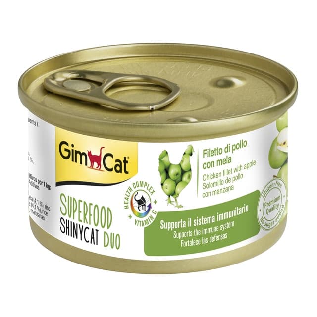 GimCat - Snack para gatos adultos Gimcat Shiny Cat Duo pollo y manzana 70 g.