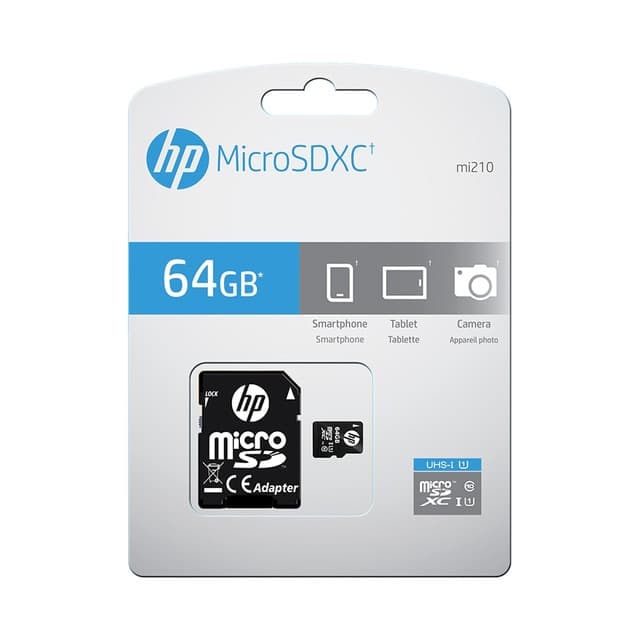 HP - Tarjeta de Memoria HP MicroSDXC 64GB, Clase 10, U1.