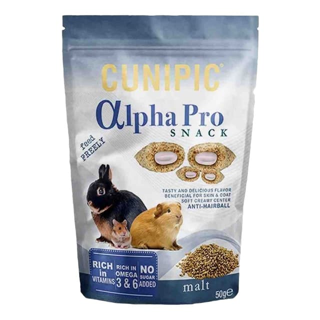 Cunipic - Snack para conejos y roedores Cunipic Alpha Pro malta 50 g.