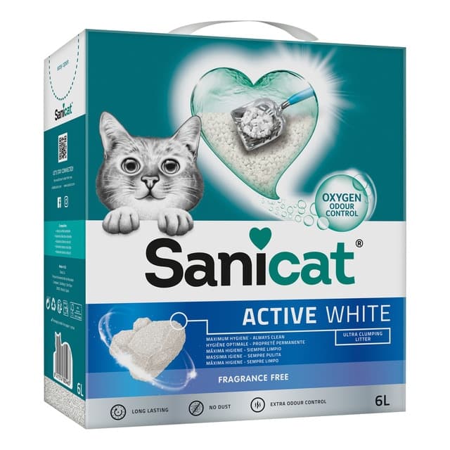 Sanicat - Arena aglomerante Sanicat para gatos Active White 6 L.