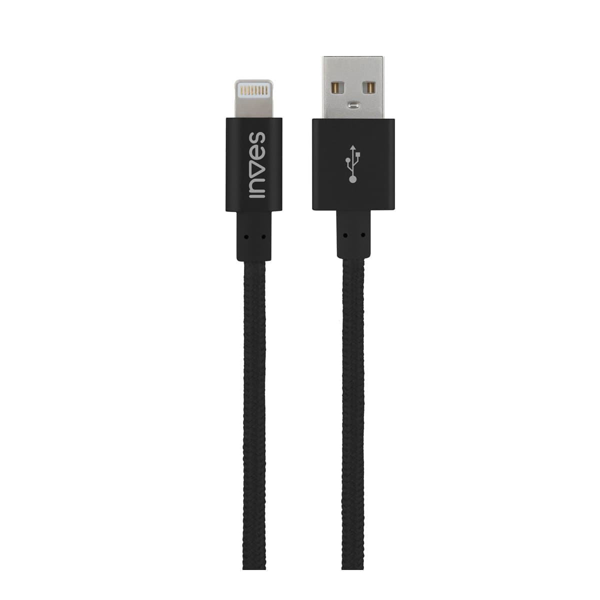 Inves - Conector lightning Inves B1 Negro 1 metro.