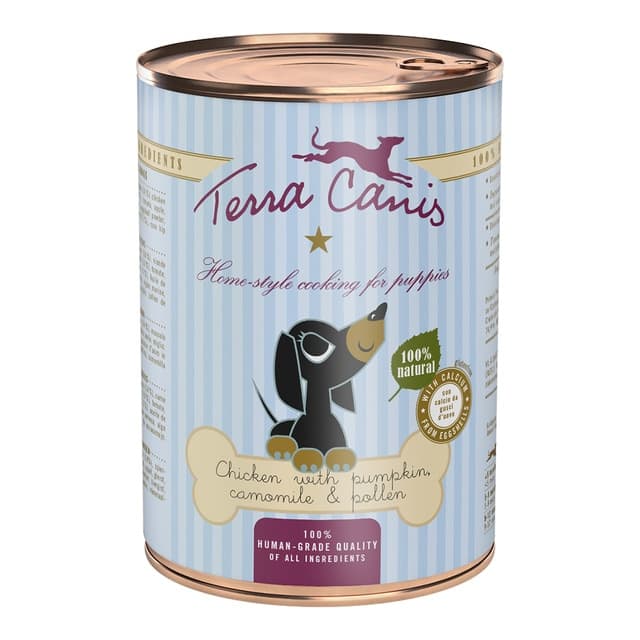 Terra Canis - Comida húmeda para perros cachorros Terra Canis paté pollo y calabaza 400 g.