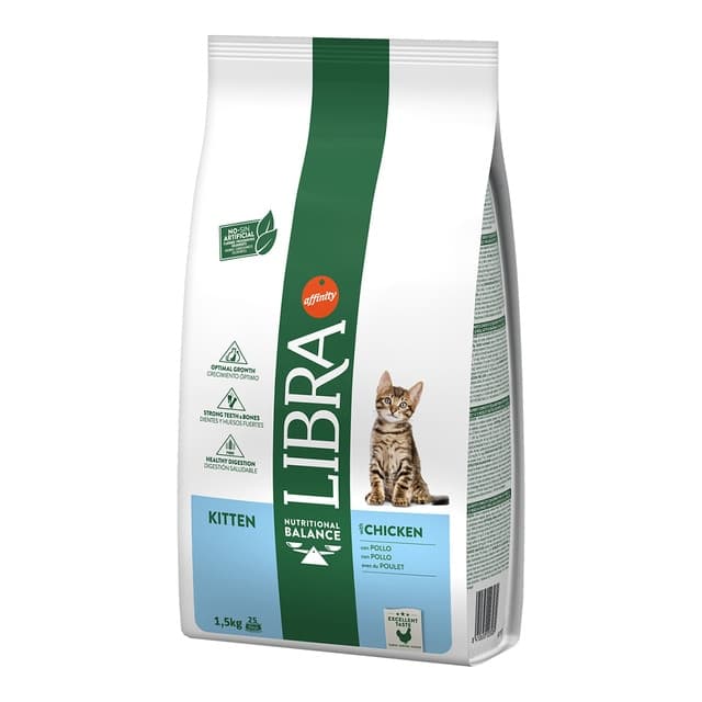 Libra - Pienso para gatitos Libra pollo y arroz 1,5 kg.