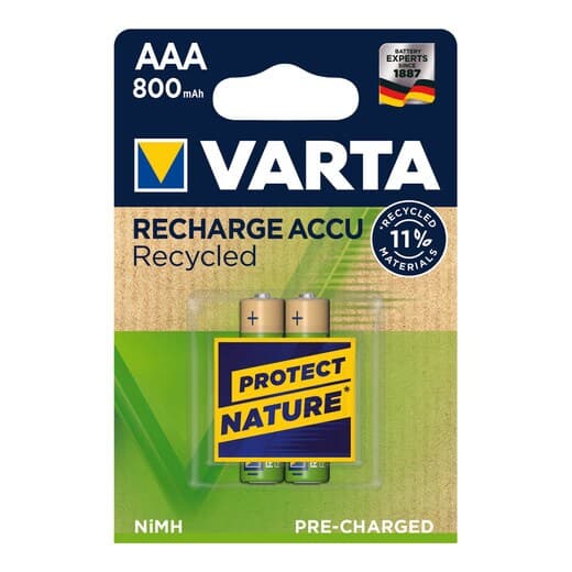 Varta - Pila Recargable VARTA Recycled 2u. AAA 800mAh. - Image 2