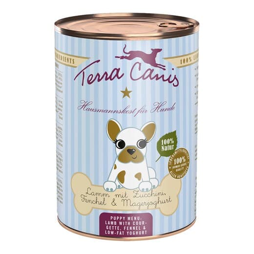 Terra Canis - Comida húmeda para perros cachorros Terra Canis paté cordero y calabacín 400 g. - Image 2