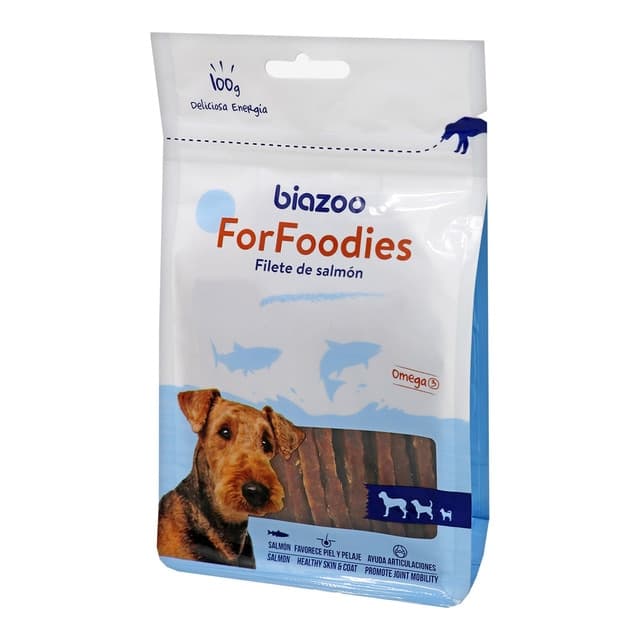 Biazoo - Snack para perros Biazoo ForFoodies filetes de salmón 100 g.