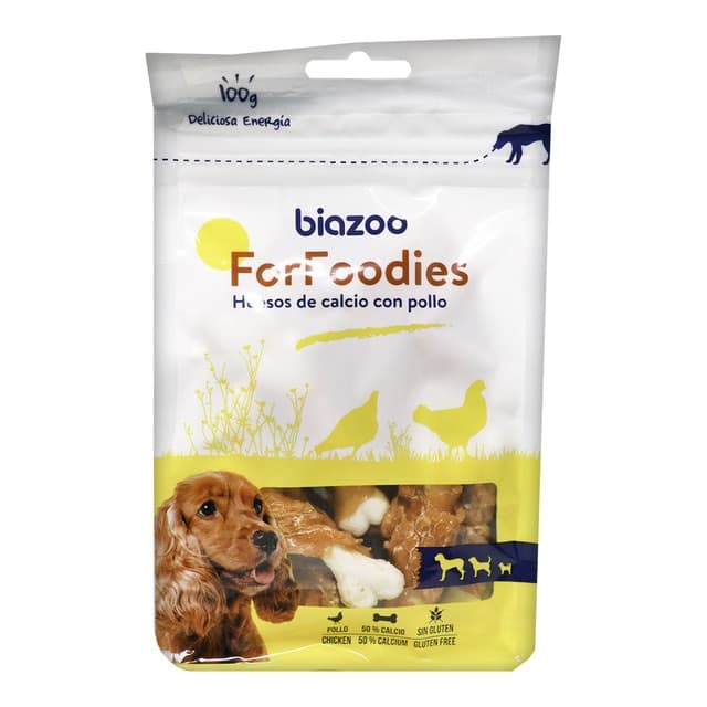 Biazoo - Snack para perros Biazoo ForFoodies huesos de calcio con pollo 100 g.