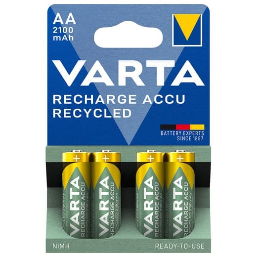 Varta - Pack de Pilas Varta Recargable Recycled AA (4 unidades). - Image 2